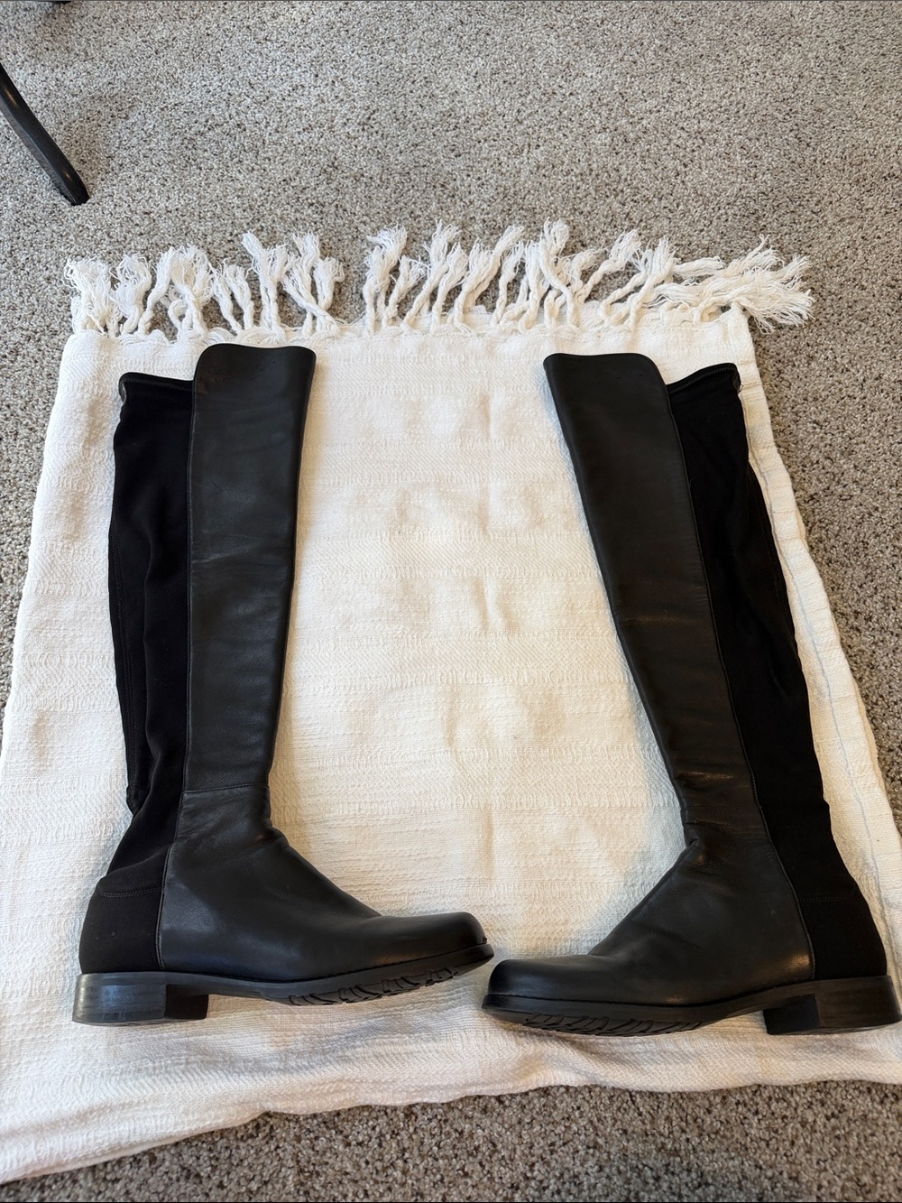 Stuart Weitzman 50/50 black Leather Over-the-Knee Boot, Size 7, GUC - Picture 6 of 9